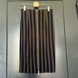 Zara striped zipper pencil skirt